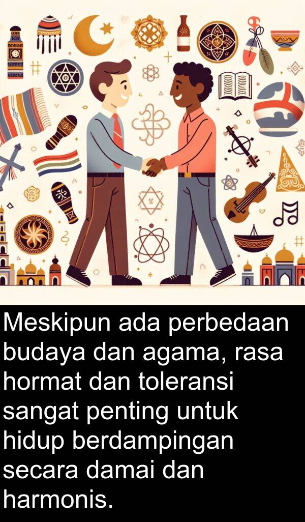 secara: Meskipun ada perbedaan budaya dan agama, rasa hormat dan toleransi sangat penting untuk hidup berdampingan secara damai dan harmonis.