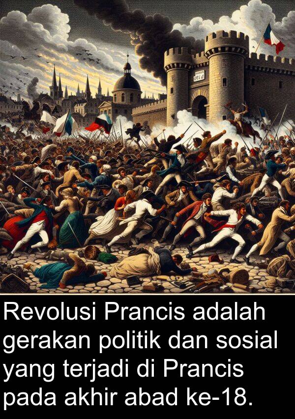terjadi: Revolusi Prancis adalah gerakan politik dan sosial yang terjadi di Prancis pada akhir abad ke-18.