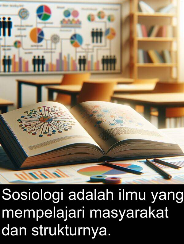 masyarakat: Sosiologi adalah ilmu yang mempelajari masyarakat dan strukturnya.
