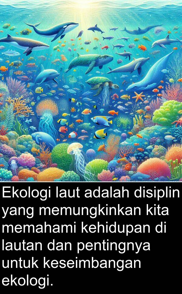 memahami: Ekologi laut adalah disiplin yang memungkinkan kita memahami kehidupan di lautan dan pentingnya untuk keseimbangan ekologi.