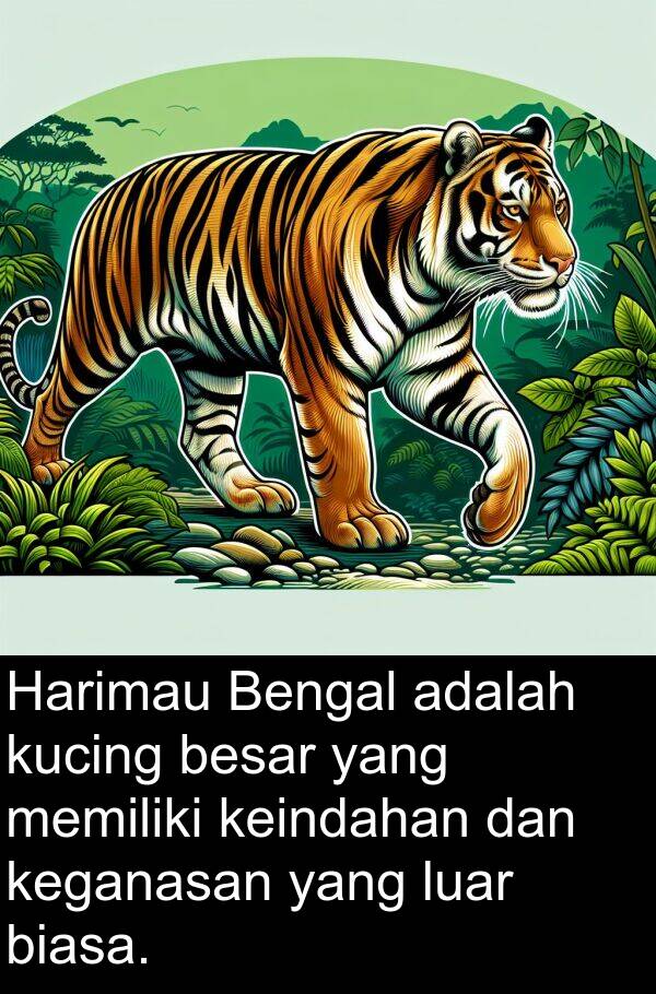 luar: Harimau Bengal adalah kucing besar yang memiliki keindahan dan keganasan yang luar biasa.