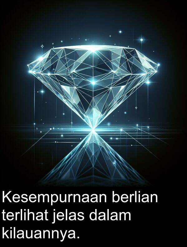 jelas: Kesempurnaan berlian terlihat jelas dalam kilauannya.