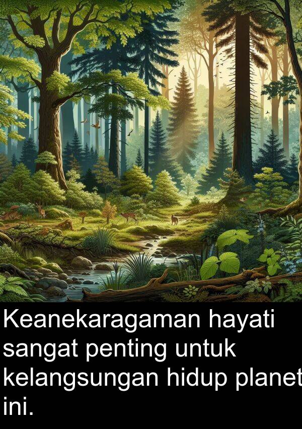 hayati: Keanekaragaman hayati sangat penting untuk kelangsungan hidup planet ini.