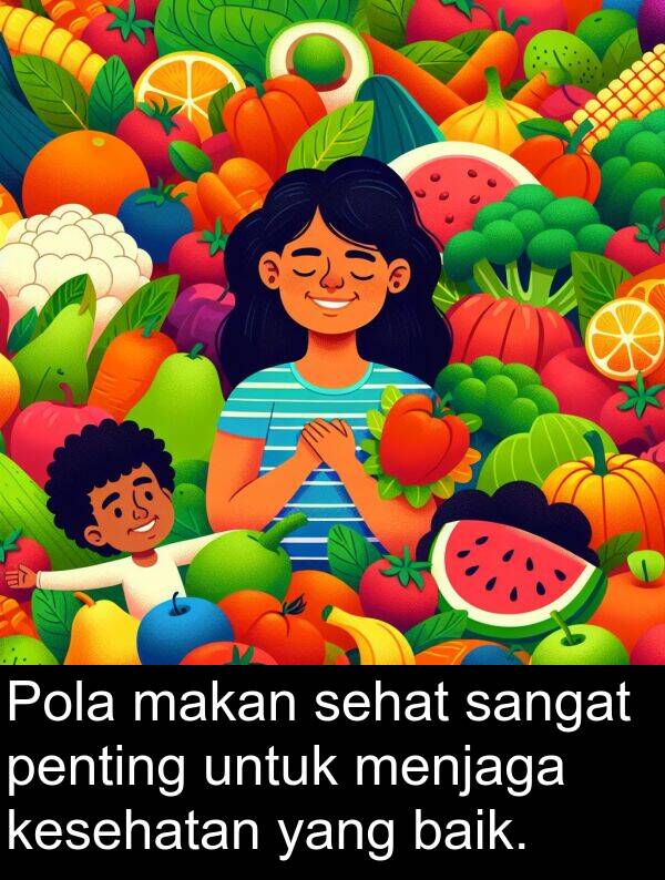 makan: Pola makan sehat sangat penting untuk menjaga kesehatan yang baik.