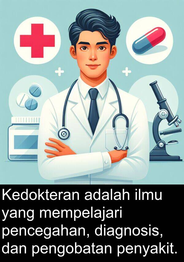 pencegahan: Kedokteran adalah ilmu yang mempelajari pencegahan, diagnosis, dan pengobatan penyakit.