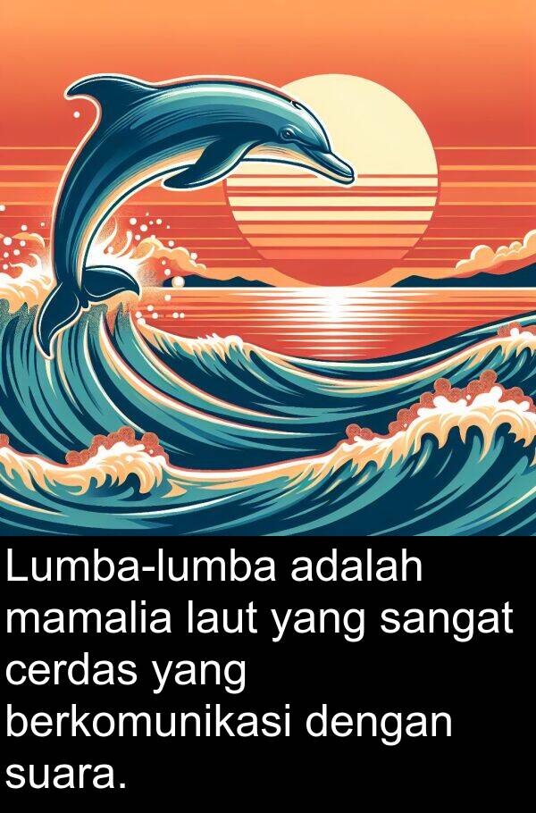 mamalia: Lumba-lumba adalah mamalia laut yang sangat cerdas yang berkomunikasi dengan suara.
