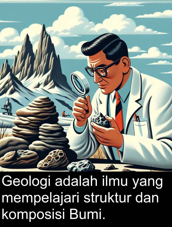 ilmu: Geologi adalah ilmu yang mempelajari struktur dan komposisi Bumi.