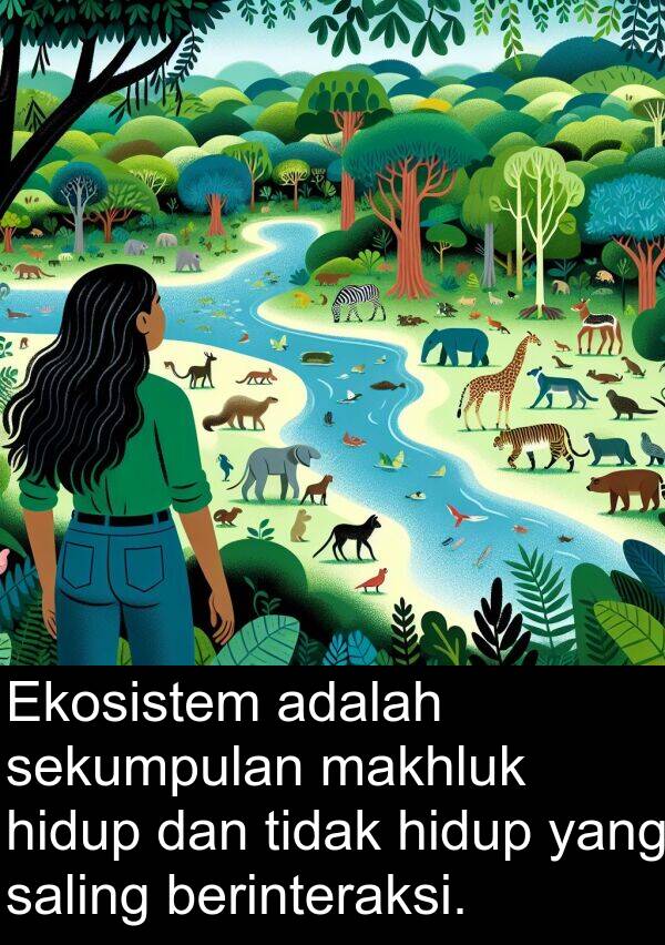 saling: Ekosistem adalah sekumpulan makhluk hidup dan tidak hidup yang saling berinteraksi.