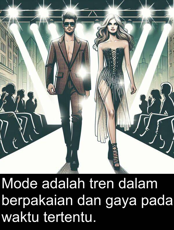 waktu: Mode adalah tren dalam berpakaian dan gaya pada waktu tertentu.