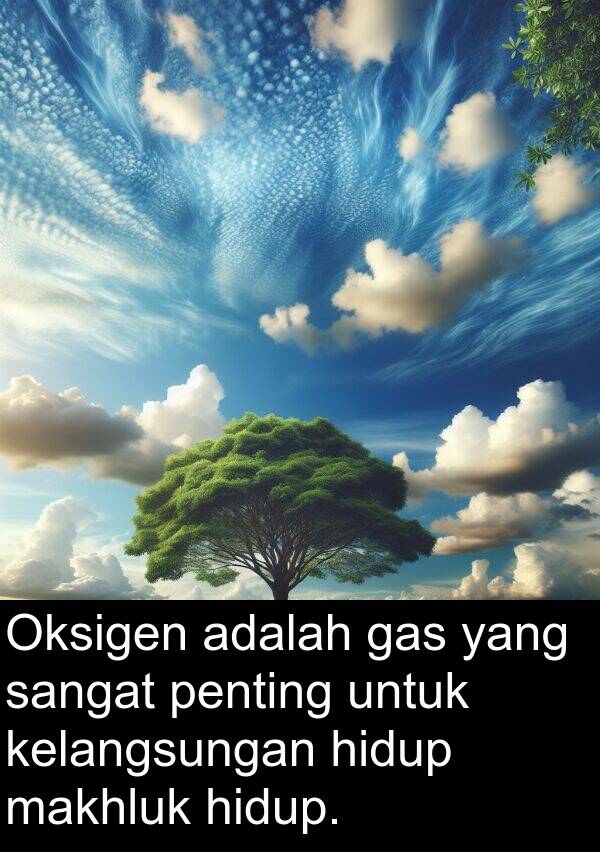 makhluk: Oksigen adalah gas yang sangat penting untuk kelangsungan hidup makhluk hidup.