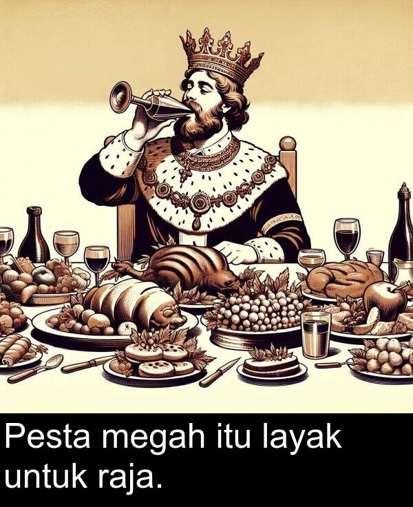 layak: Pesta megah itu layak untuk raja.