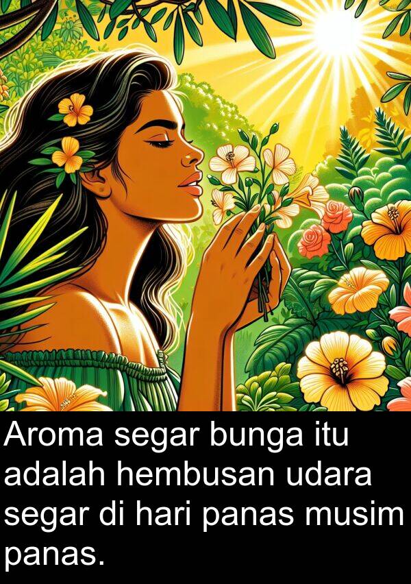 panas: Aroma segar bunga itu adalah hembusan udara segar di hari panas musim panas.