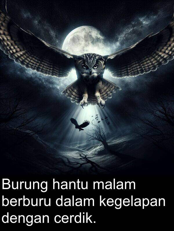 hantu: Burung hantu malam berburu dalam kegelapan dengan cerdik.