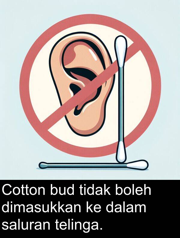 telinga: Cotton bud tidak boleh dimasukkan ke dalam saluran telinga.
