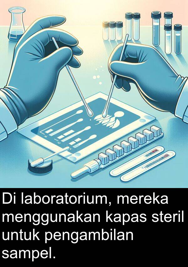 laboratorium: Di laboratorium, mereka menggunakan kapas steril untuk pengambilan sampel.