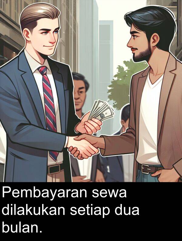 bulan: Pembayaran sewa dilakukan setiap dua bulan.