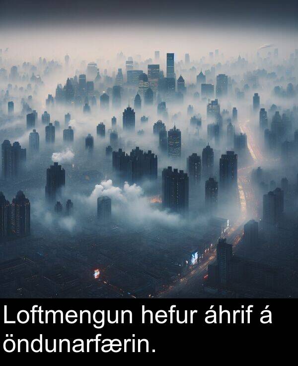 öndunarfærin: Loftmengun hefur áhrif á öndunarfærin.