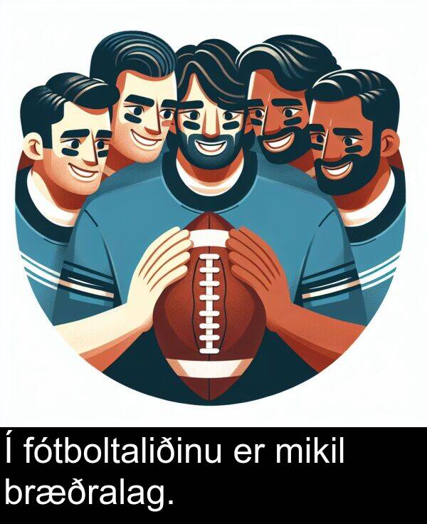 bræðralag: Í fótboltaliðinu er mikil bræðralag.