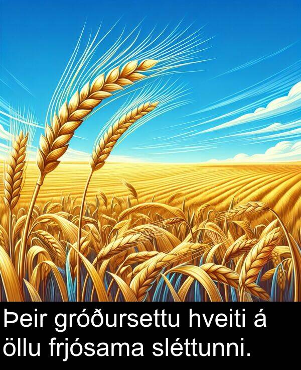 öllu: Þeir gróðursettu hveiti á öllu frjósama sléttunni.