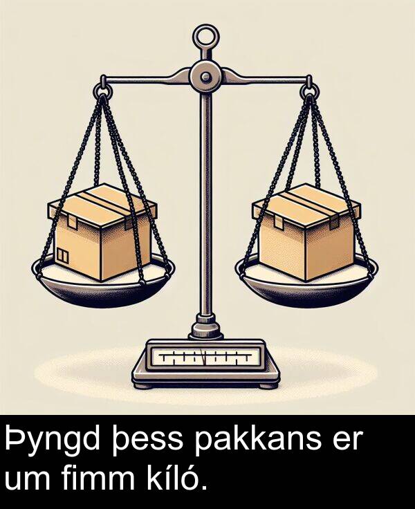 þess: Þyngd þess pakkans er um fimm kíló.