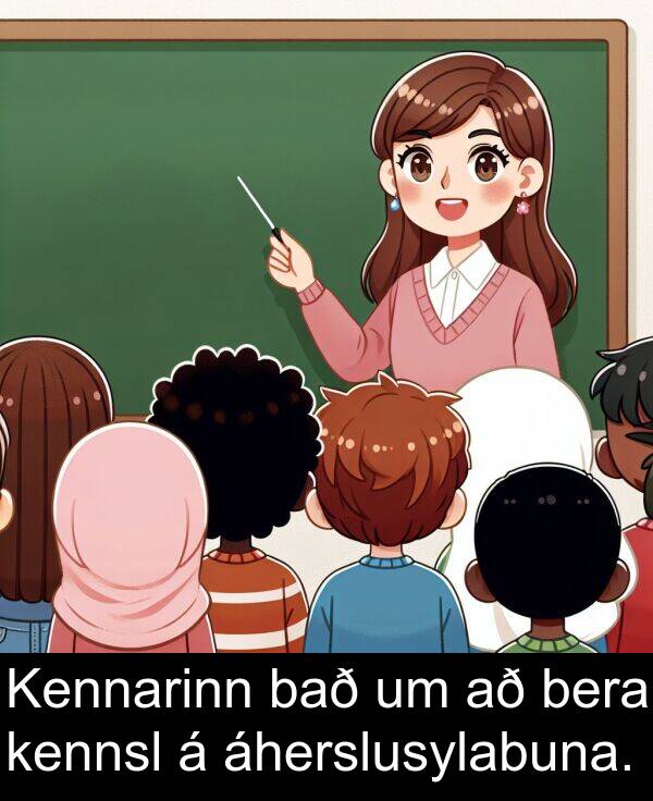 áherslusylabuna: Kennarinn bað um að bera kennsl á áherslusylabuna.