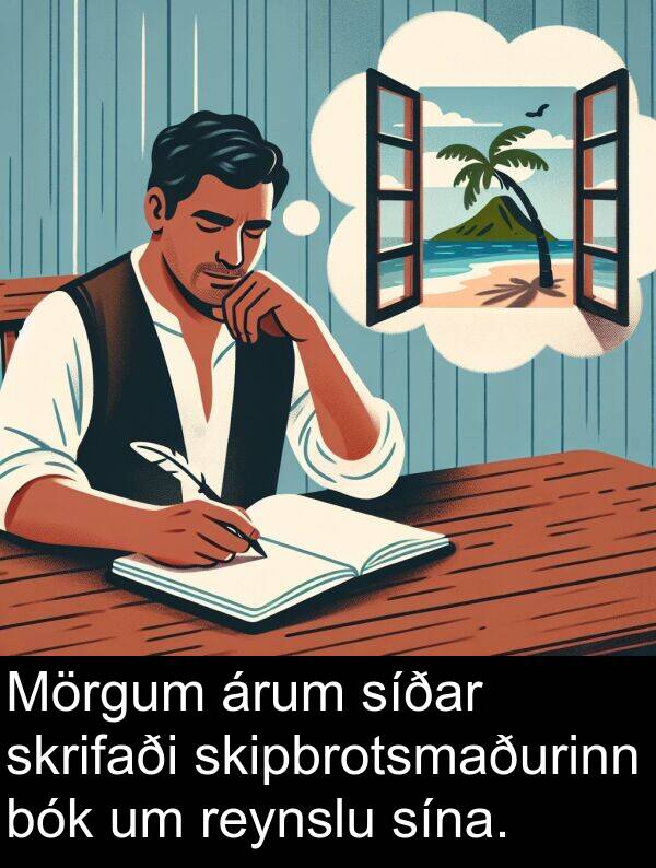 reynslu: Mörgum árum síðar skrifaði skipbrotsmaðurinn bók um reynslu sína.