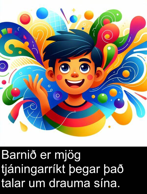drauma: Barnið er mjög tjáningarríkt þegar það talar um drauma sína.