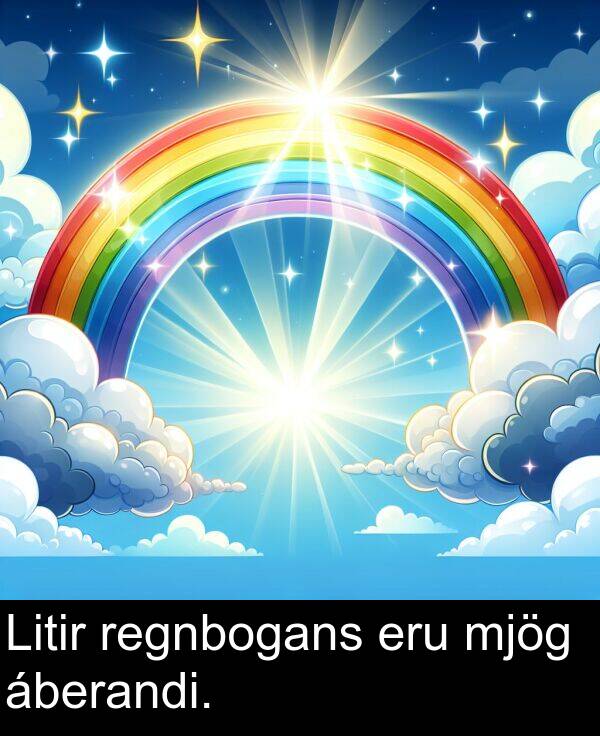 regnbogans: Litir regnbogans eru mjög áberandi.