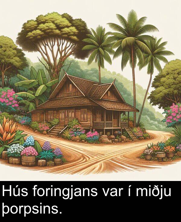 þorpsins: Hús foringjans var í miðju þorpsins.