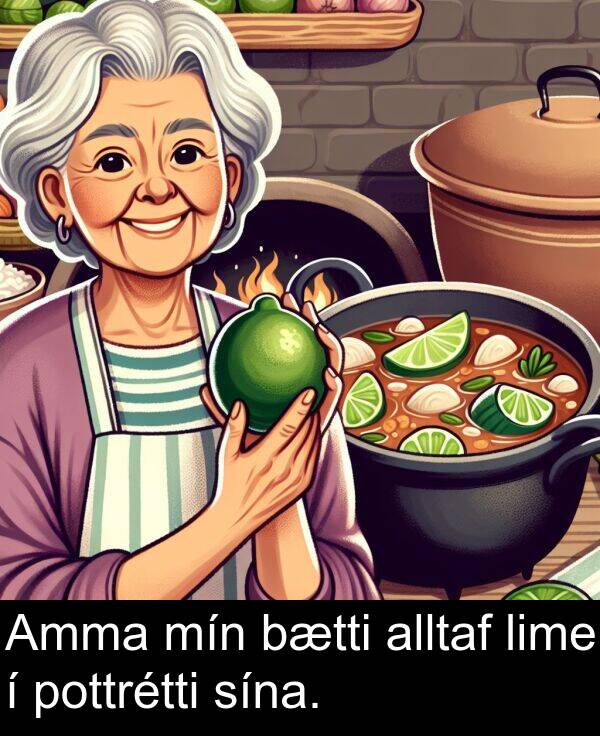 pottrétti: Amma mín bætti alltaf lime í pottrétti sína.