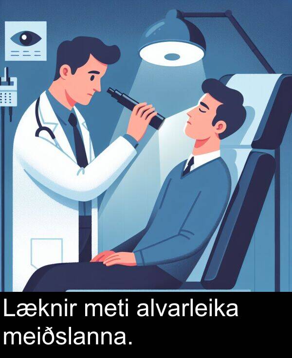 meti: Læknir meti alvarleika meiðslanna.
