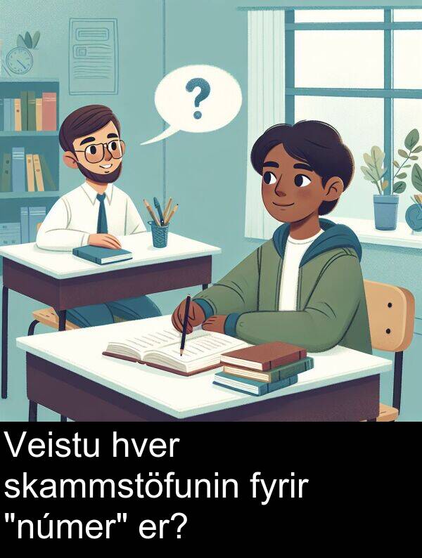 skammstöfunin: Veistu hver skammstöfunin fyrir "númer" er?