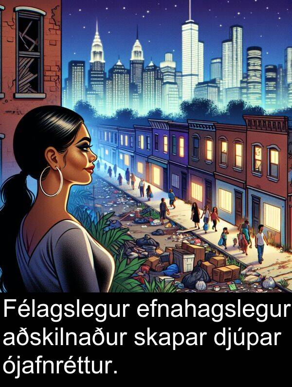 efnahagslegur: Félagslegur efnahagslegur aðskilnaður skapar djúpar ójafnréttur.