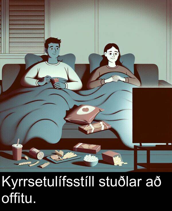 offitu: Kyrrsetulífsstíll stuðlar að offitu.