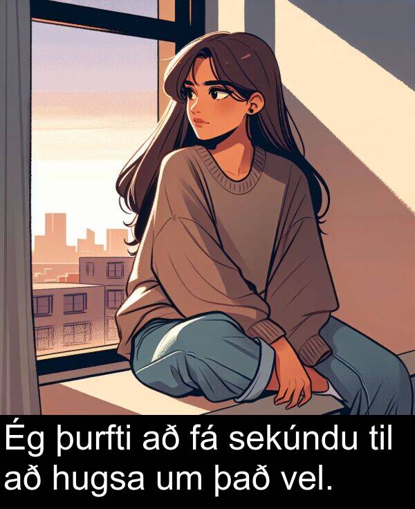 það: Ég þurfti að fá sekúndu til að hugsa um það vel.