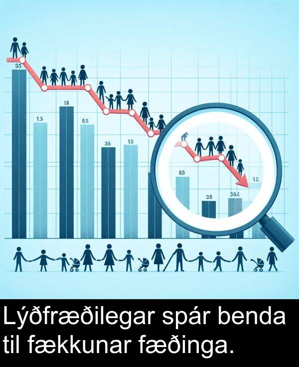 benda: Lýðfræðilegar spár benda til fækkunar fæðinga.