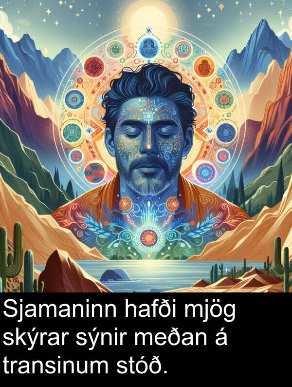 hafði: Sjamaninn hafði mjög skýrar sýnir meðan á transinum stóð.
