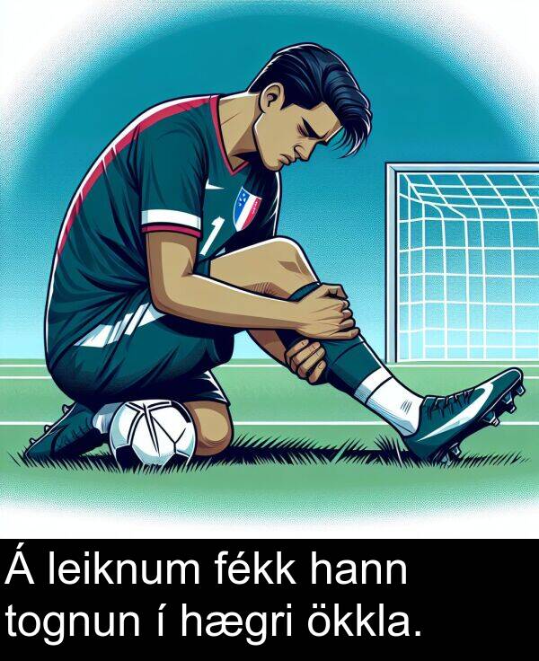 hann: Á leiknum fékk hann tognun í hægri ökkla.