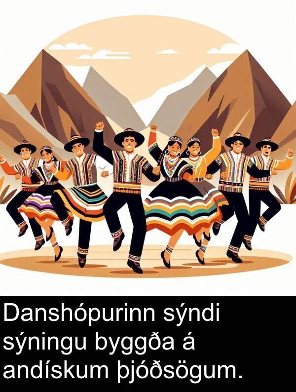 þjóðsögum: Danshópurinn sýndi sýningu byggða á andískum þjóðsögum.