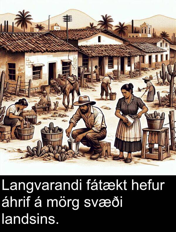 áhrif: Langvarandi fátækt hefur áhrif á mörg svæði landsins.
