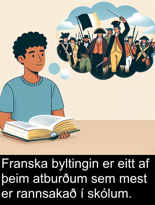 þeim: Franska byltingin er eitt af þeim atburðum sem mest er rannsakað í skólum.