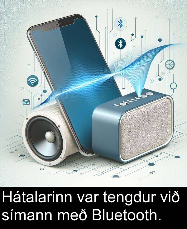 tengdur: Hátalarinn var tengdur við símann með Bluetooth.