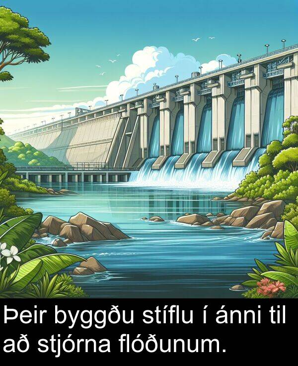 byggðu: Þeir byggðu stíflu í ánni til að stjórna flóðunum.