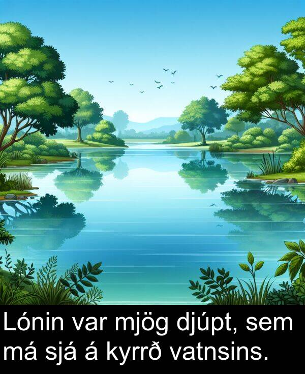 vatnsins: Lónin var mjög djúpt, sem má sjá á kyrrð vatnsins.