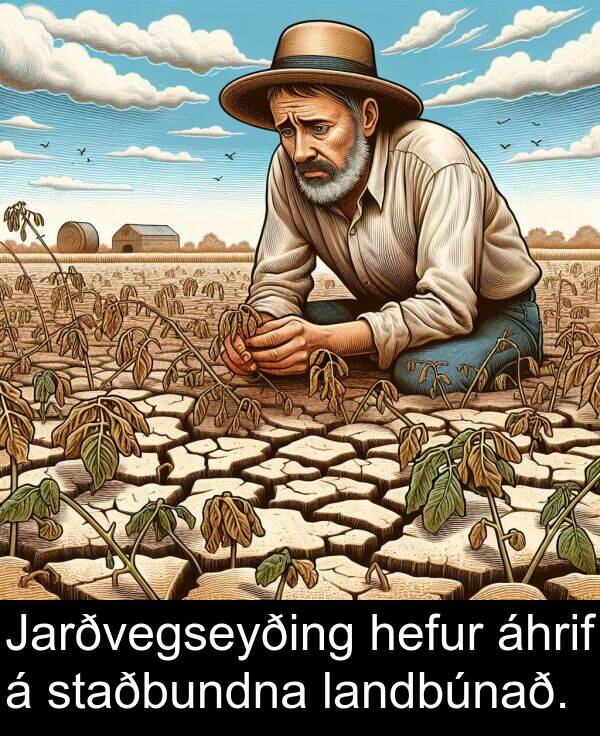 áhrif: Jarðvegseyðing hefur áhrif á staðbundna landbúnað.