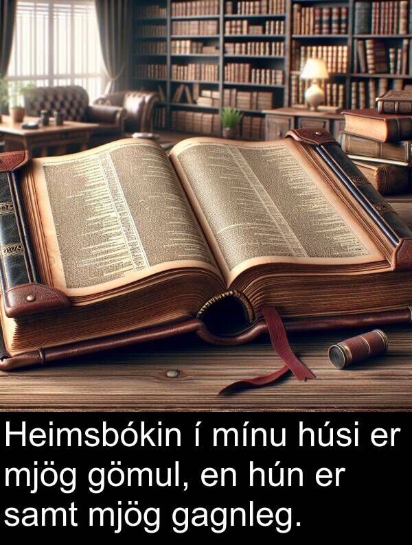 gagnleg: Heimsbókin í mínu húsi er mjög gömul, en hún er samt mjög gagnleg.