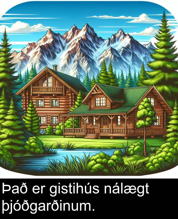 þjóðgarðinum: Það er gistihús nálægt þjóðgarðinum.