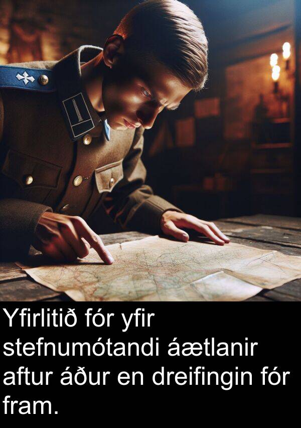 dreifingin: Yfirlitið fór yfir stefnumótandi áætlanir aftur áður en dreifingin fór fram.