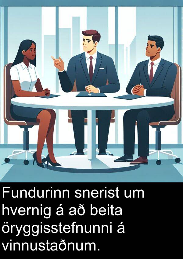 beita: Fundurinn snerist um hvernig á að beita öryggisstefnunni á vinnustaðnum.