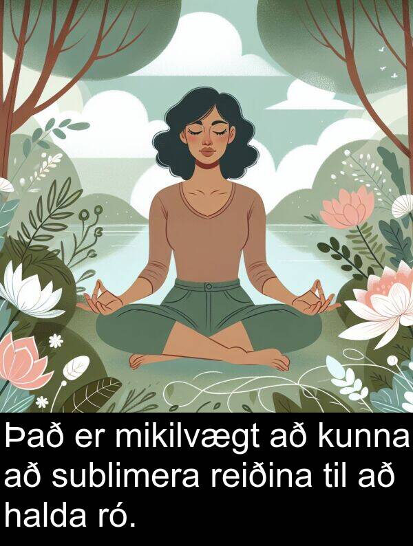 halda: Það er mikilvægt að kunna að sublimera reiðina til að halda ró.
